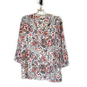 Philosophy Tunic  Multi Print Blouse Size L